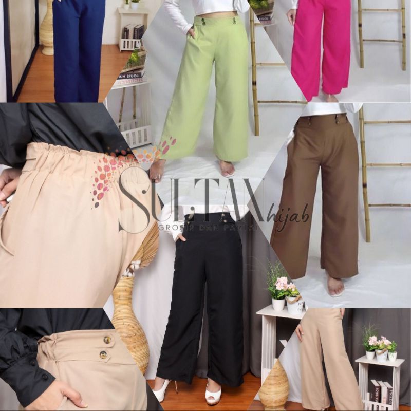 Kulot Hightwaist Double Button Premium / COD / GOSEND / SAMEDAY / INSTANT