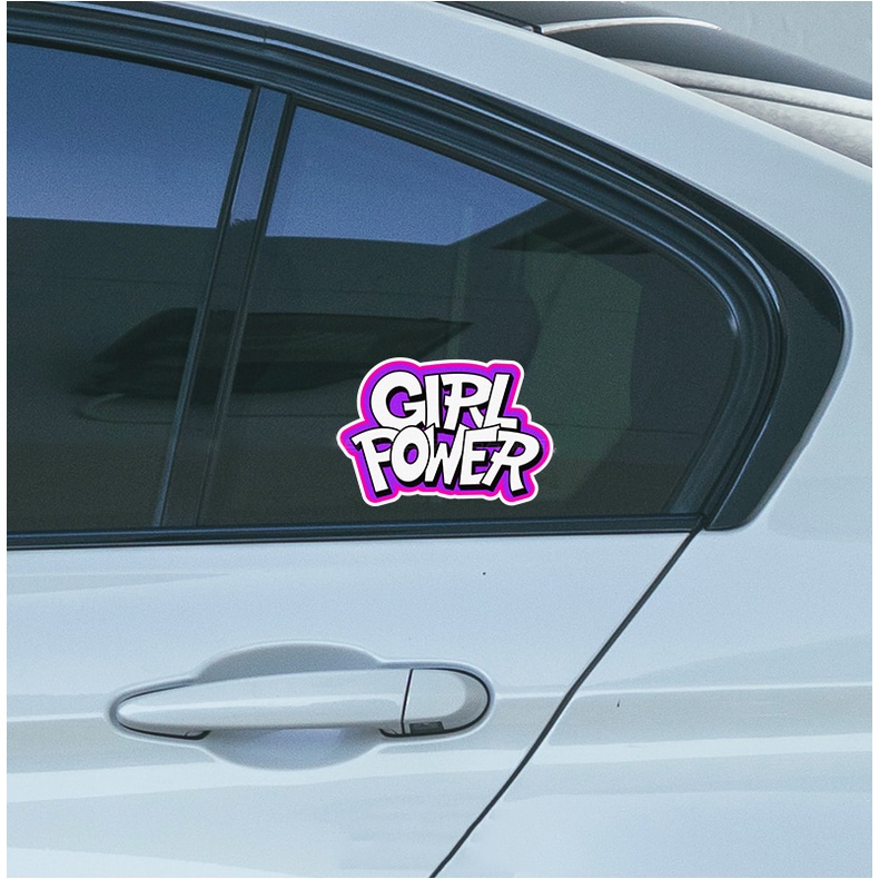 Girl Power Jdm Stiker Kaca Depan Tangki Bahan Bakar Penutup Tubuh Tahan Air Decal Aksesoris Mobil Sepeda Motor Skuter Sepeda Dekorasi