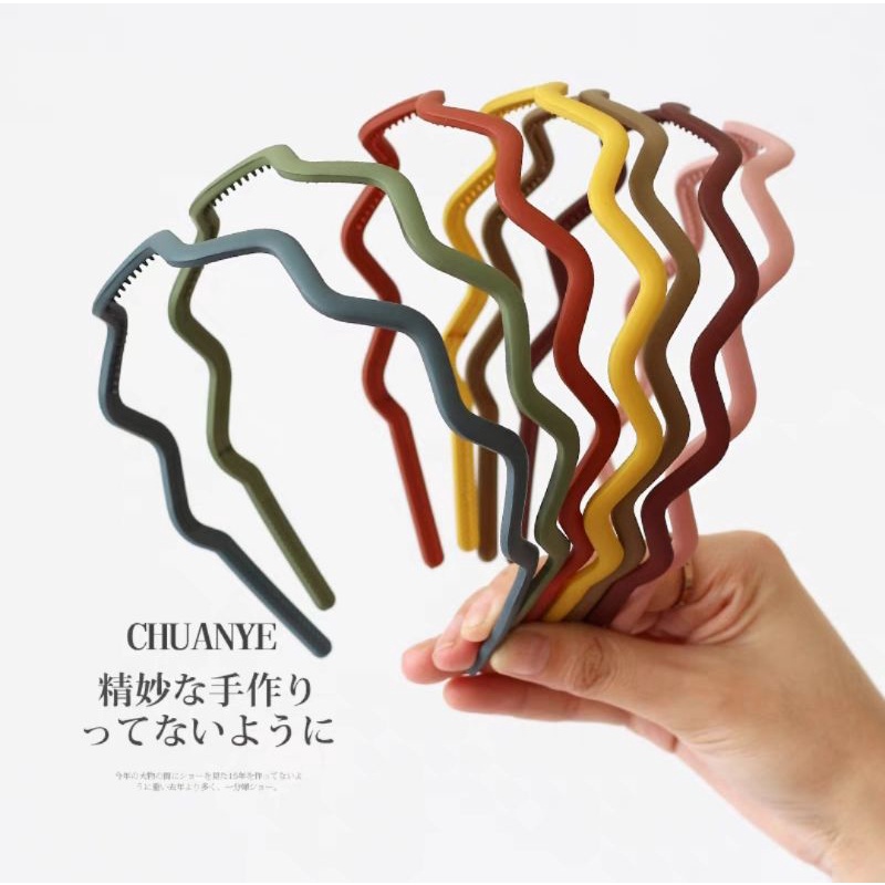 Bando Doff Gelombang 1.3cm Bando Matte Korea Zigzag Besar Bandana Ombak Wave Shaped Headband