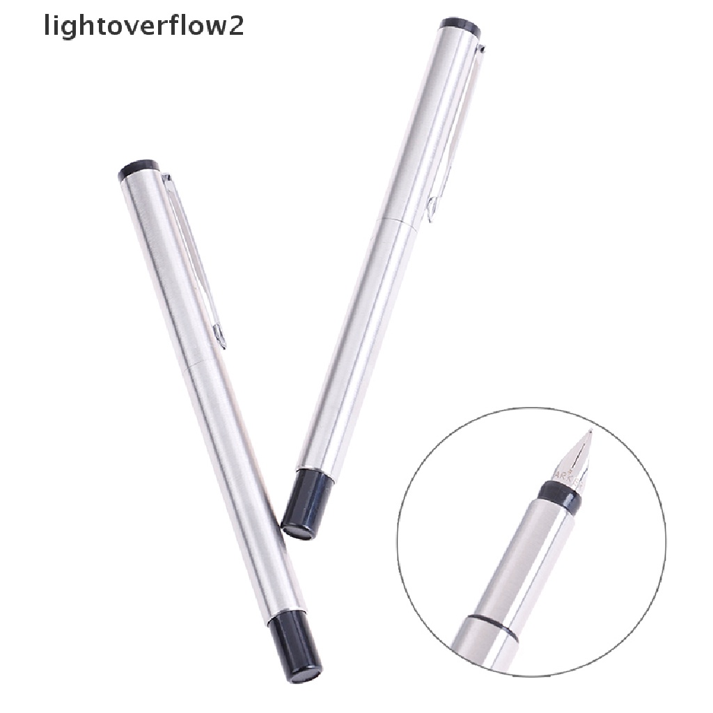 (lightoverflow2) 1pc Pulpen fountain 0.5mm Bahan metal Untuk Kantor / Sekolah