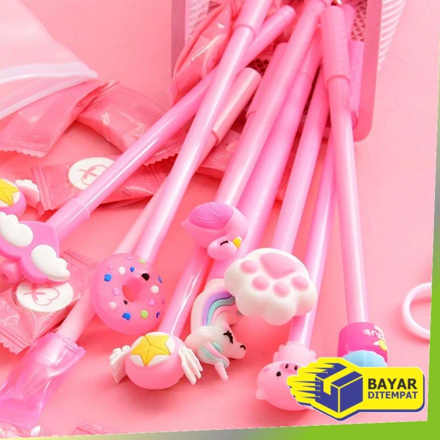 

Berkualitas **FH-A15 Pulpen Gel Karakter Lucu Set Isi 20PCS Pena Zipper Pouch Tempat Pensil Transparan ✔