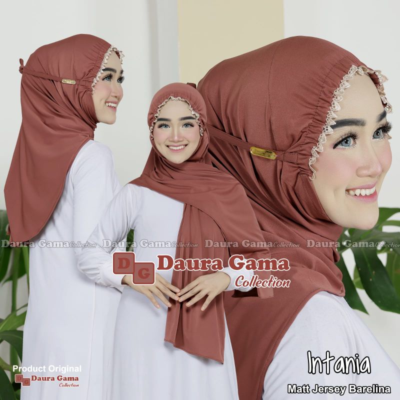 intania daura gama pasmina instan oval.curve Jersey premium pasmina jahit dagu smoke renda kerut dah