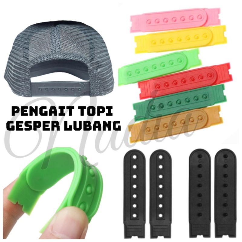 SEPASANG STRAP PENGAIT GESPER TOPI SNAPBACK / TRUCKER / PENGAIT TOPI GESPER LUBANG