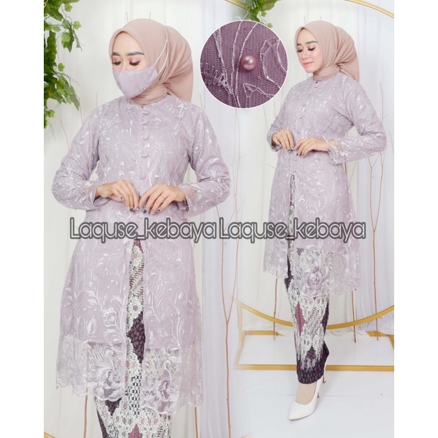 Set Kebaya Tunik Kancing Seribu Stelan Kebaya Model Kancing Set Kebaya Tunik Busui Kebaya Modern Terlaris Baju Kondangan By Laquse_Kebaya