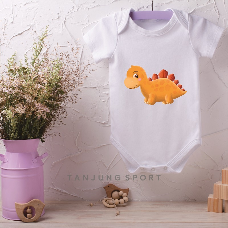 Jumper Baju Bayi Newborn Perempuan Laki-Laki Dinosaurus T Rex Bisa Custom Nama