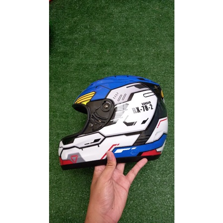 Decal Helm Kawasaki bawaan motif Gundam
