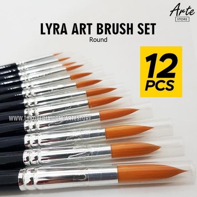 

[COD] Kuas Lukis Lyra Bulat Set isi 12 pcs DISKON Kode 198
