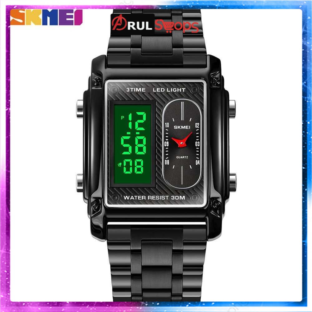 ARS - SKMEI Jam Tangan Digital Analog Pria Strap Stainless Steel - 1868