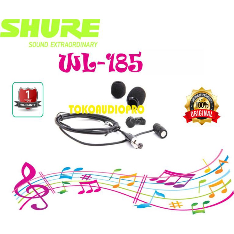 Mic Shure WL185 Lavalier Microphone for Shure Wireless Original