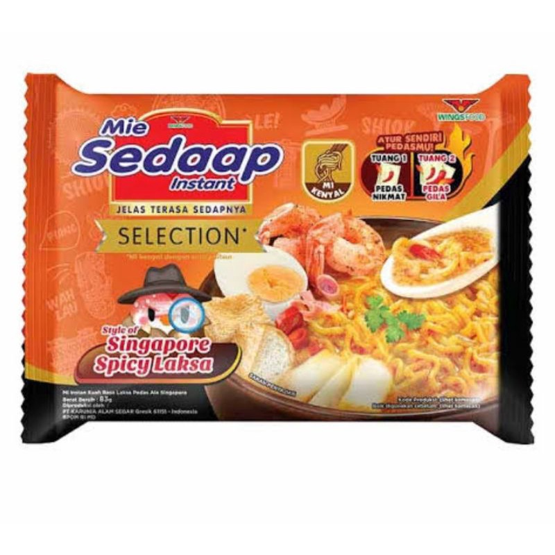 

MIE SEDAP Instan selection SINGAPORE SPICY LAKSA Murah satuan
