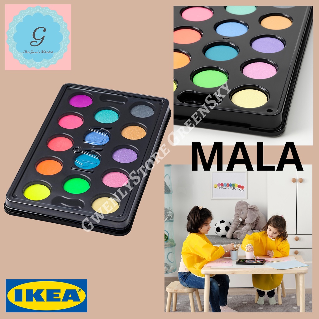 

MALA kotak 14 warna Cat air lukis anak paint watercolor non toxic