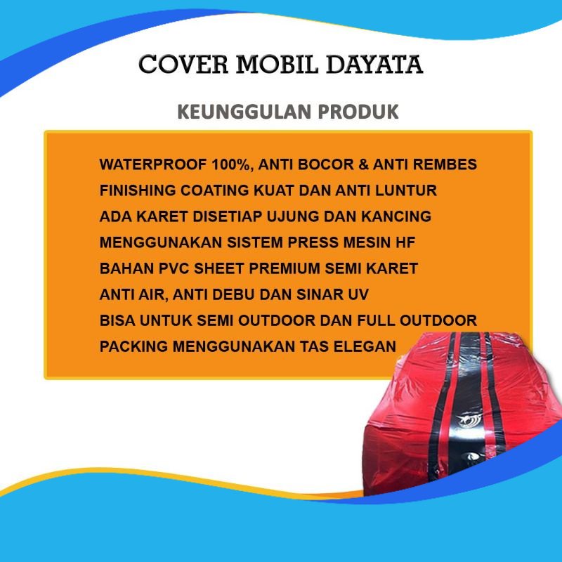 FREE ONGKIR DAYATA COVER MOBIL OUTDOOR / SARUNG MOBIL / AKSESORIS MOBIL ERTIGA AVANZA CALYA XL7