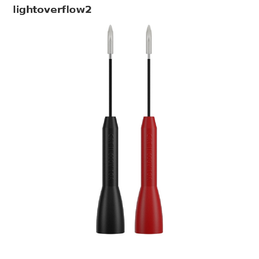 (lightoverflow2) 2pcs / Set Alat Tes Probe Multimeter Non Destruktif Dengan Pin Insulasi