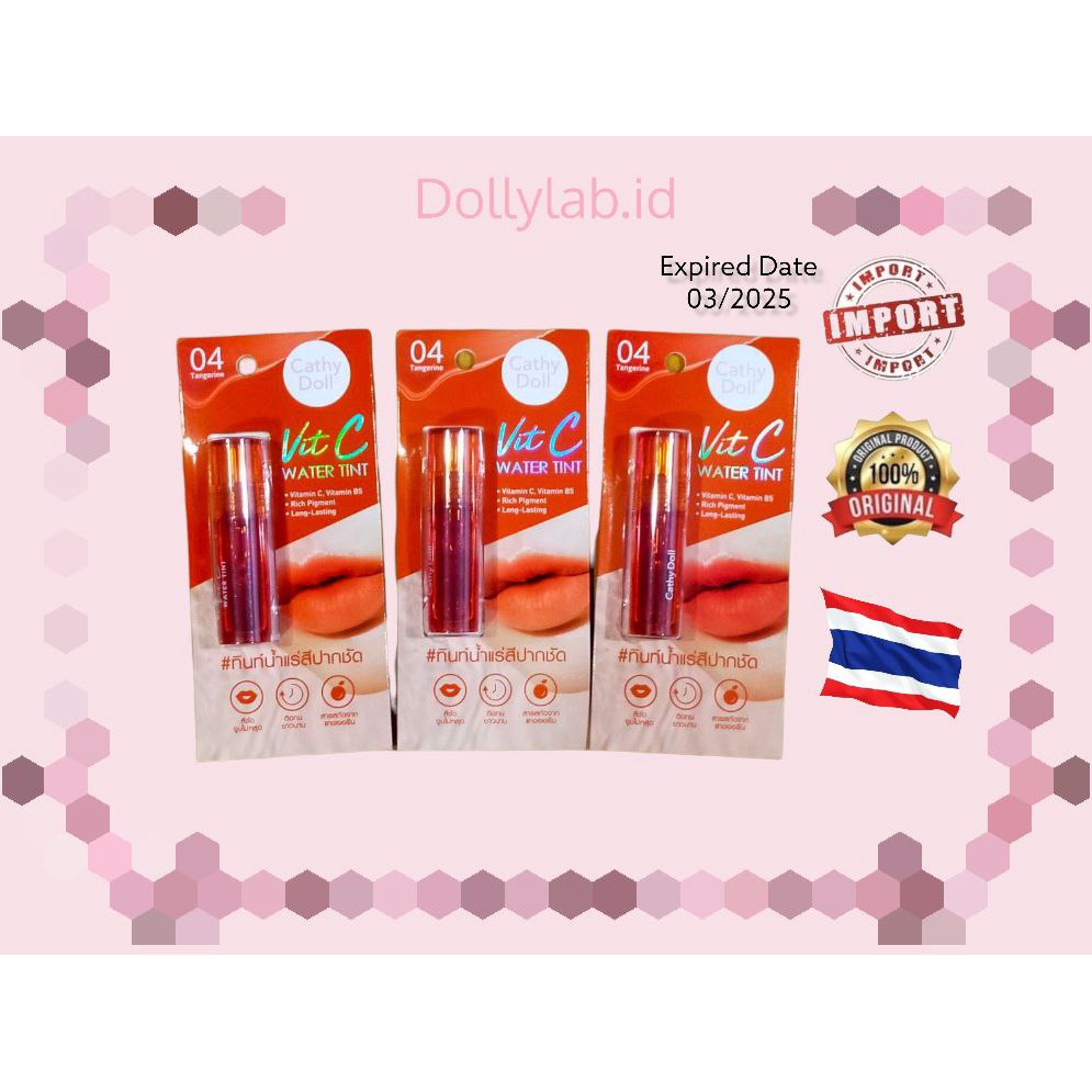 [BIG SALE] CATHY DOLL Vit C Water Tint | WIN METAWIN |Lip Tint | Lipstik 100% Original Thailand