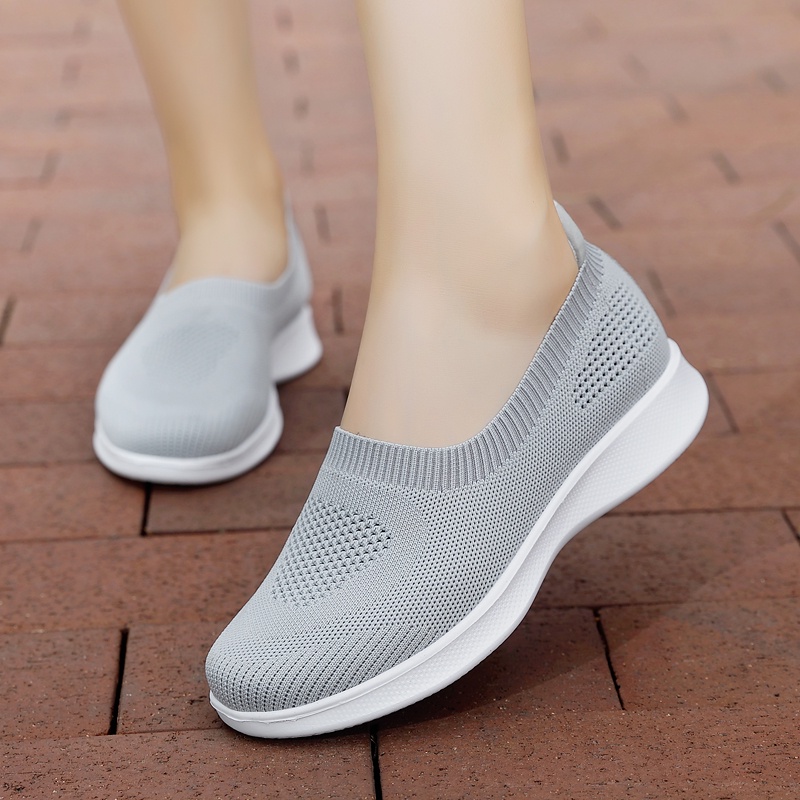 FOKU Sepatu Slip On Wanita Lembut Sepatu Sneakers Wanita Terbaru