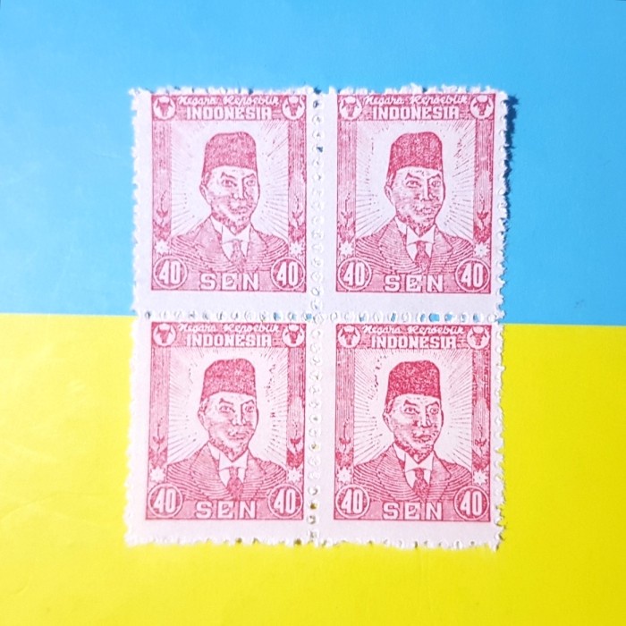 

Produk Unggulan Prangko/Perangko Indonesia. 1946. Presiden Soekarno, 40 Sen. Blok-4 Hot Sale