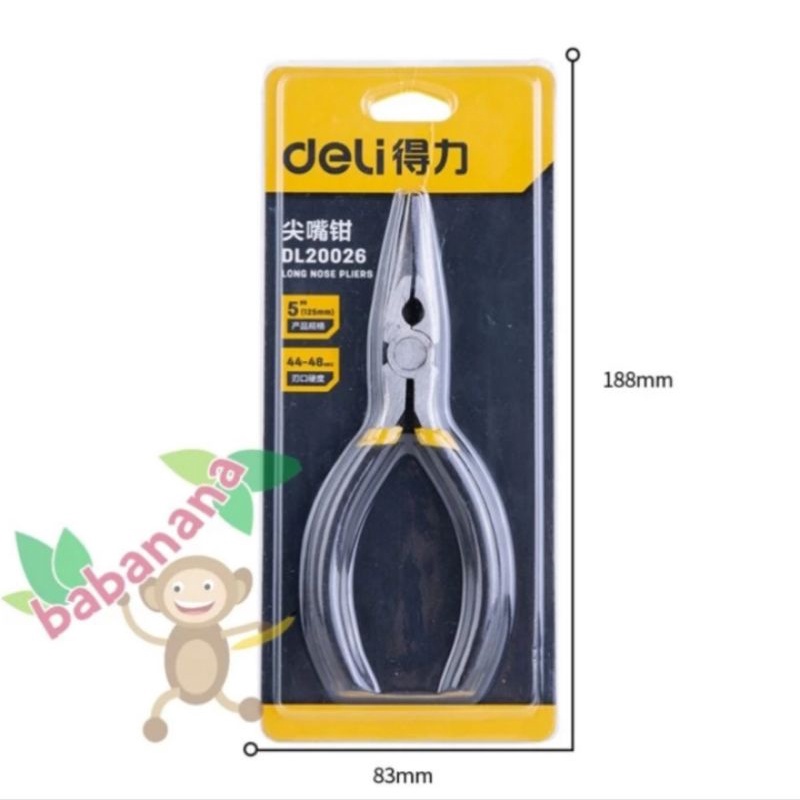 Deli DL20026 tang lancip mini 5 inch long nose pliers tamiya gundam