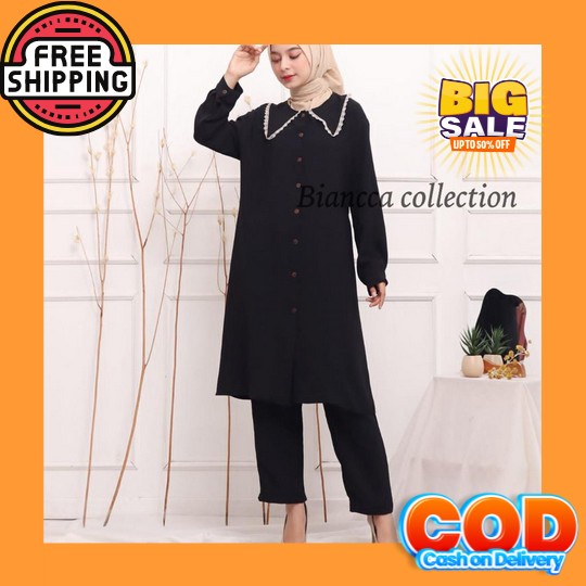 Set Setelan Muslim Wanita Terbaru Setelan Muslim Shakila Setelan Musli Setelan Crinkle Jessy Set  On