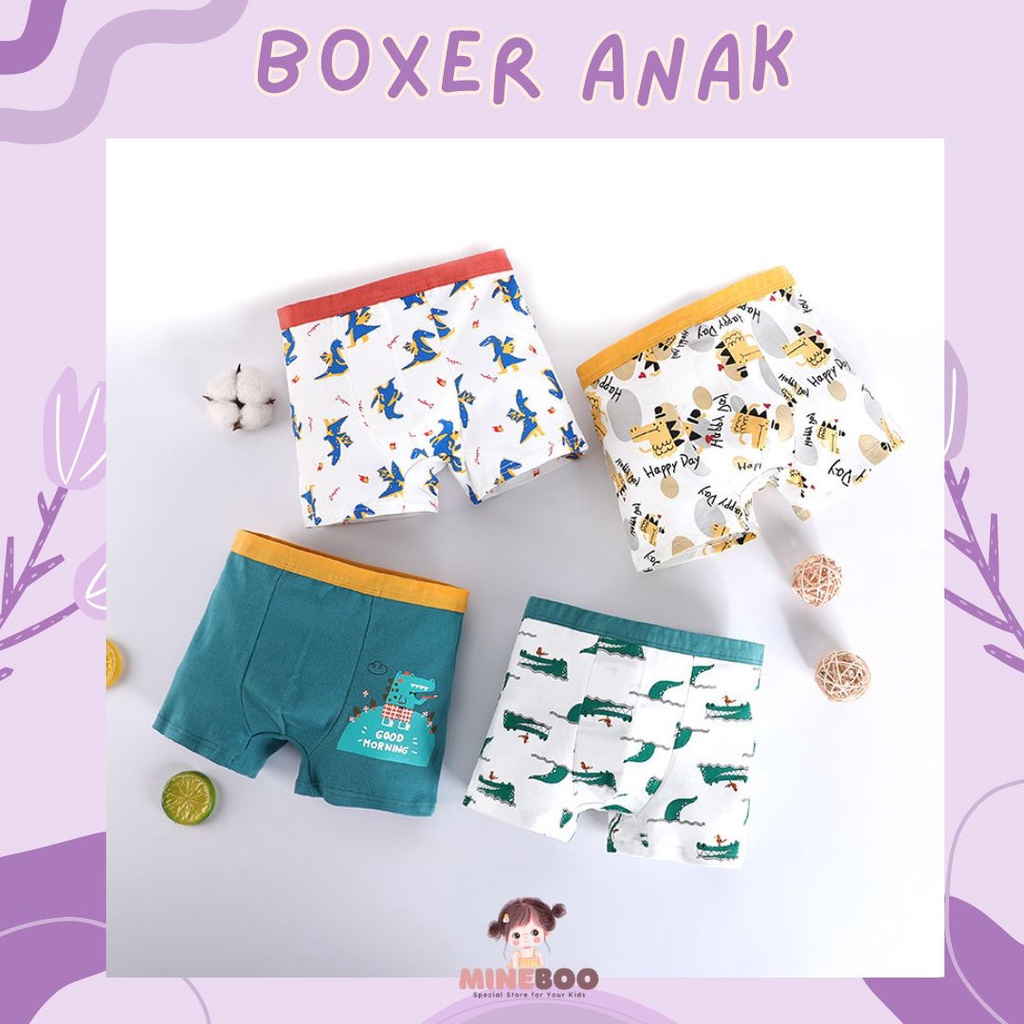 mineboo - BOXER ANAK laki-laki/Celana dalam CD celana dalam anak laki-laki katun / MORNING DINO