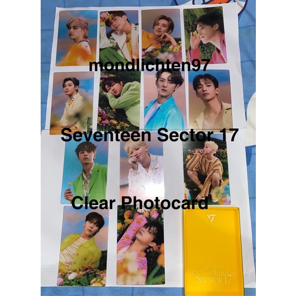 Seventeen Sector 17 Clear Photocard PC Scoups Joshua Woozi The 8 Seungkwan Dino DK Vernon