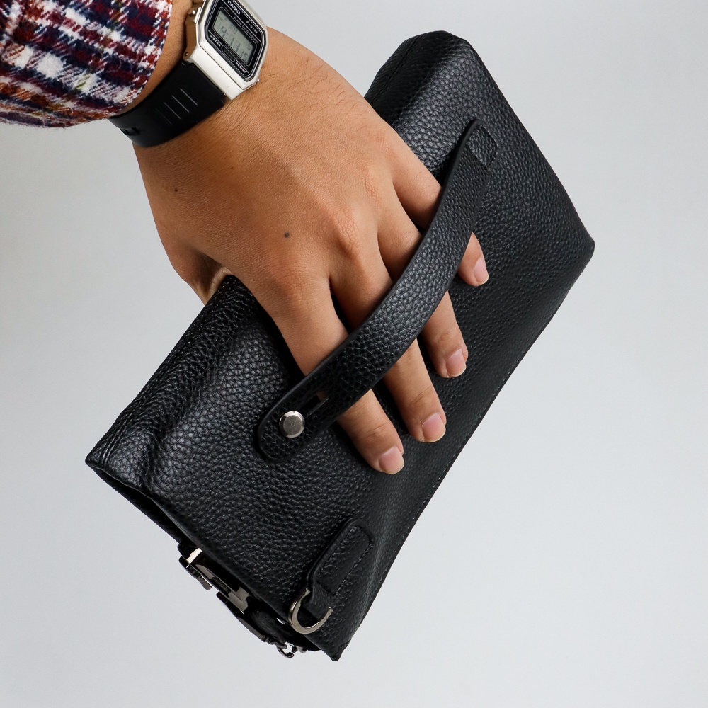 Dompet Pria Anti Theft Password Model Panjang - A180 - OMFH6GBK Black