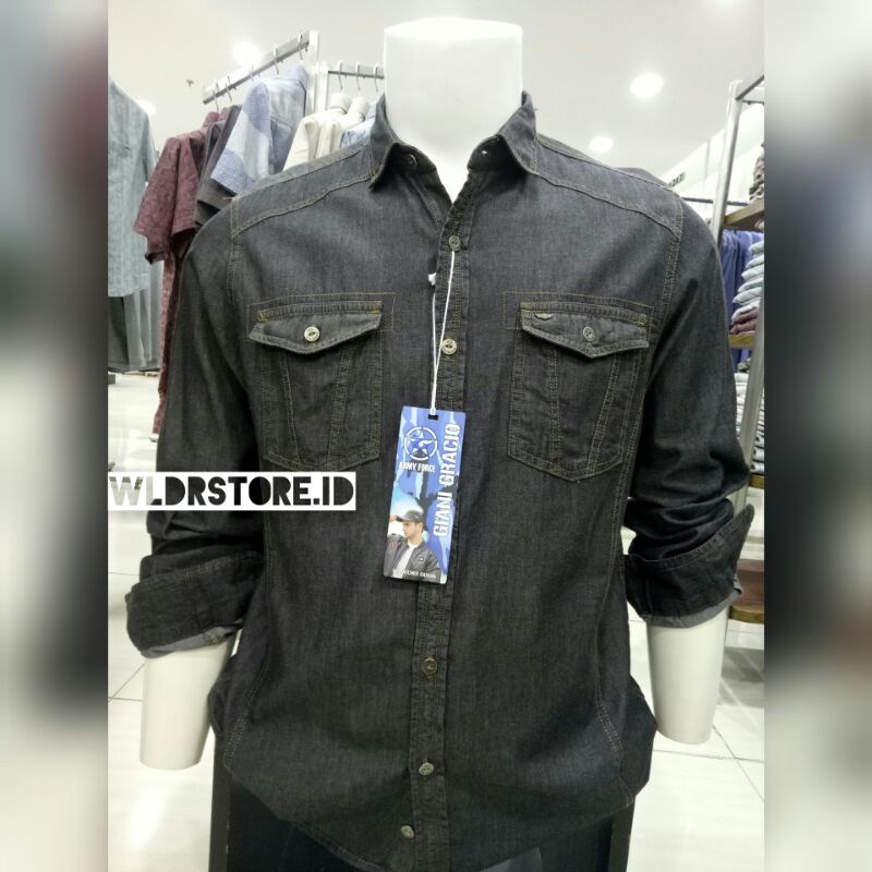 GIANI GRACIO ORIGINAL KEMEJA DENIM LENGAN PANJANG PRIA