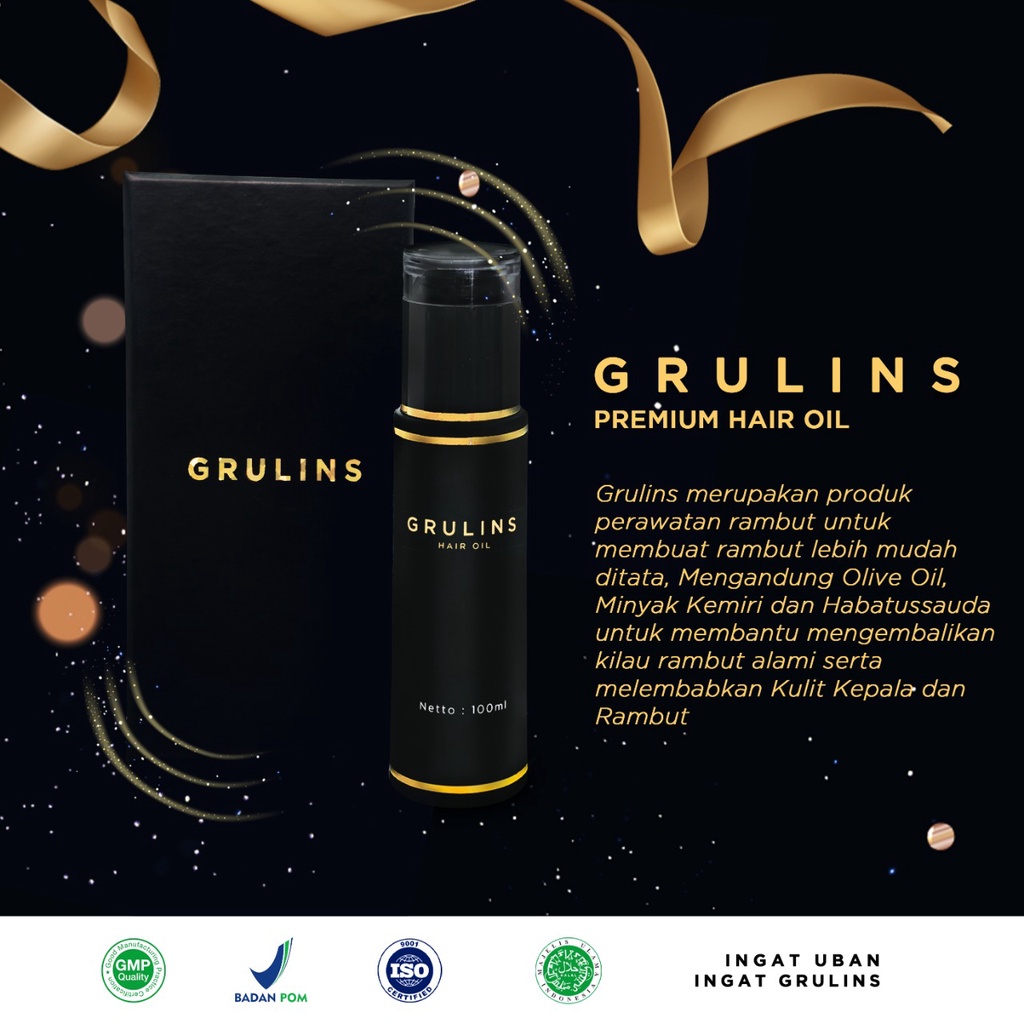 Grulins Hair Oil / Penghilang Uban Permanen / Penghitam Uban / Obat Uban Bergaransi 100% Uang Kembal