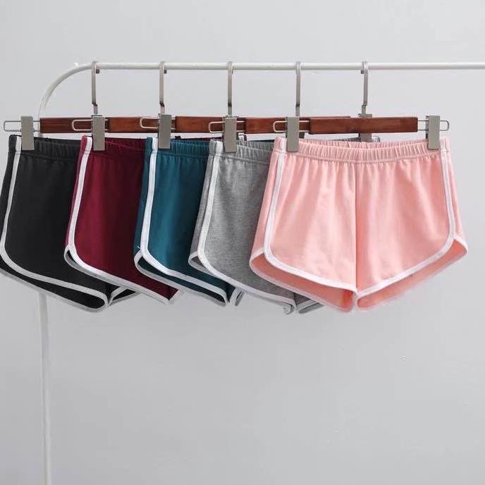 art4k4Jy--HOHO_HWANG (C-54)Celana Pendek Sport Skinny Pinggang Karet untuk Gym / Yoga / Musim Panas