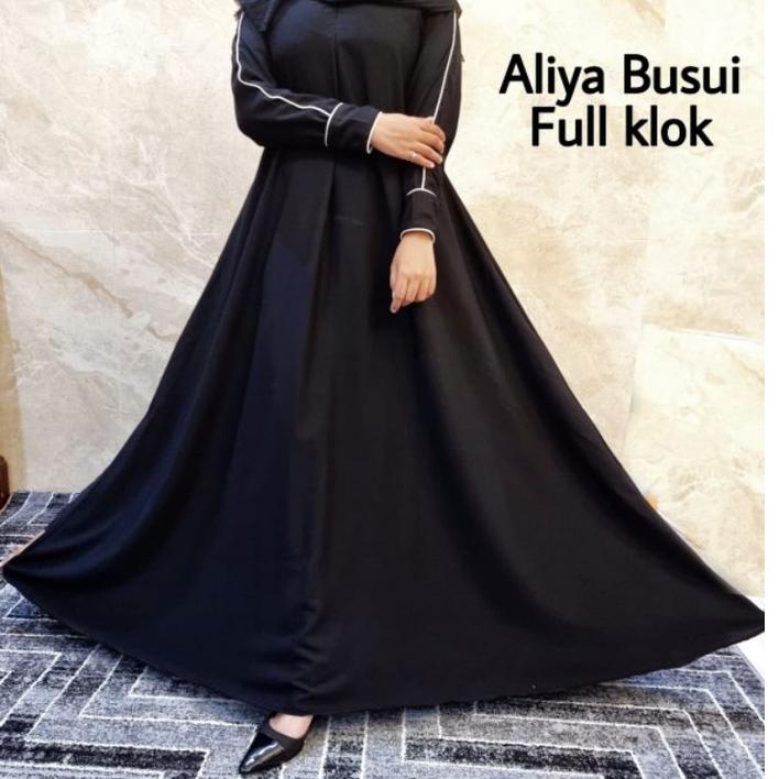 New Abaya Gamis Maxi Dress Arab Saudi Turki list pita klok lebar bawah busui ▪ JPY.18Oc22υ