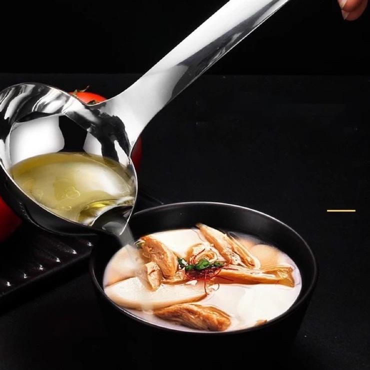 Top Seller--AZ Centong Sayur Stainless Penyaring Minyak Lemak-Centong Pisah Minyak