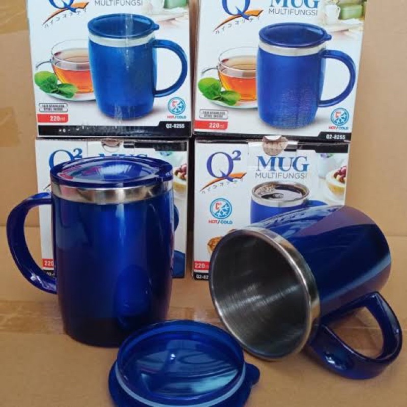 GELAS THERMOS VACUUM MUG KOPI TERMOS STAINLESS 220ML Q2 8255