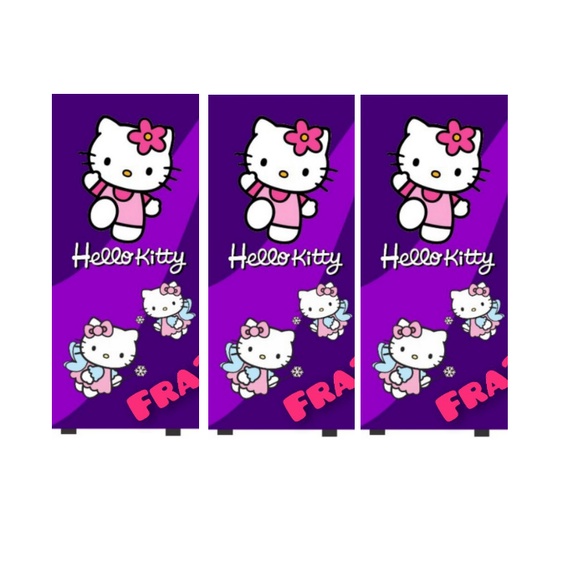 WALLPAPER STIKER FULL BODY KULKAS 2 PINTU HELLOKITTY
