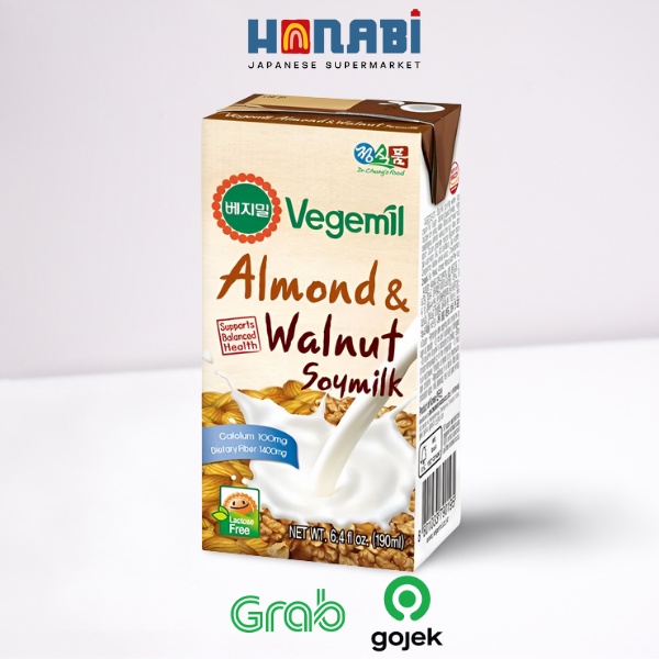 

Vegemil Almond & Walnut Soymilk 190ml - Susu Almond Made In Korea