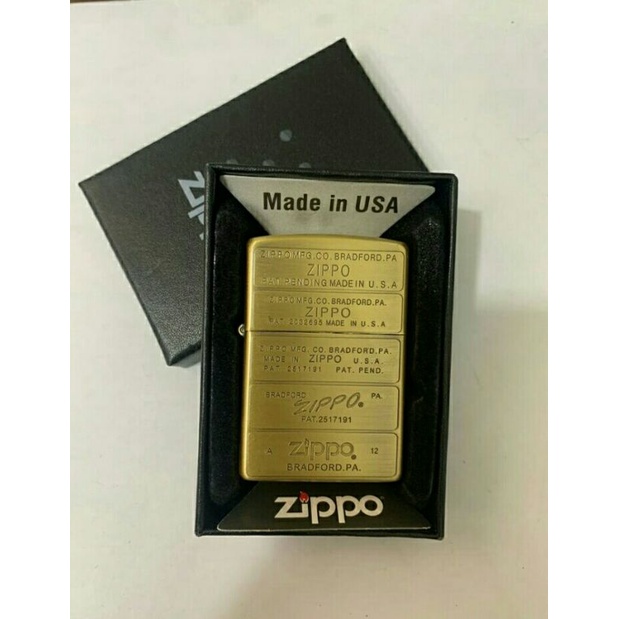 Korek Api Zippo Motif Bardford Gold Grade Original