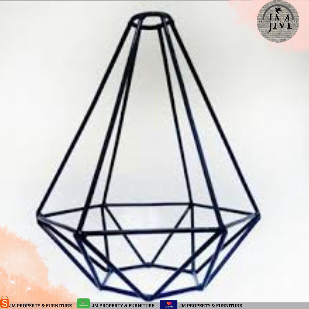 KAP DIAMOND LAMPU GANTUNG HIAS BESI ESTETIK INDOOR & OUTDOOR
