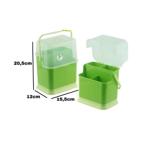 Tempat Sendok Tutup Segi Hijau Type TSS-1027