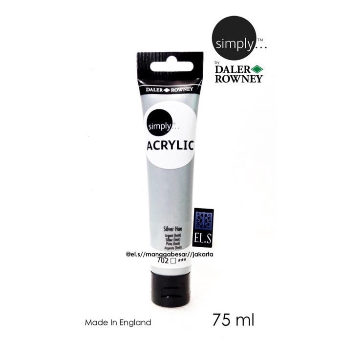 

Star Daler Rowney Simply Acrylic Silver Hue 75 Ml ( Cat Akrilik ) Trendi