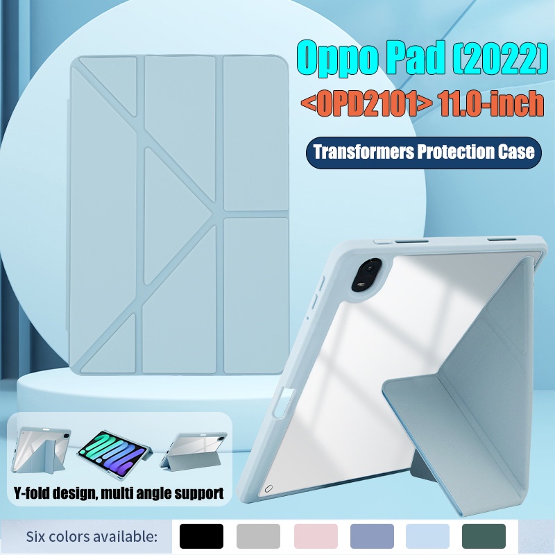 Casing Untuk Oppo Pad 11.0&quot; OPD2101 2022fashion Tablet Cover Pelindung High End Akrilik Bening Y-Bracket Transformers Flip Stand Case