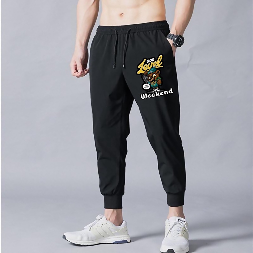 Celana Panjang Jogger Toonz Fashion Next Level Rib Pinggang ada Kantong