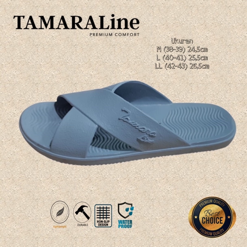 Sandal Selop Slide Slip on Karet Pria Dewasa / Remaja - TAMARALINE 227 / Bahan Premium Lentur Empuk Ringan Kuat Anti Slip Anti Air / Model Sandal Casual Santai Rumah Hotel Outdoor Kamar Mandi Murah Original