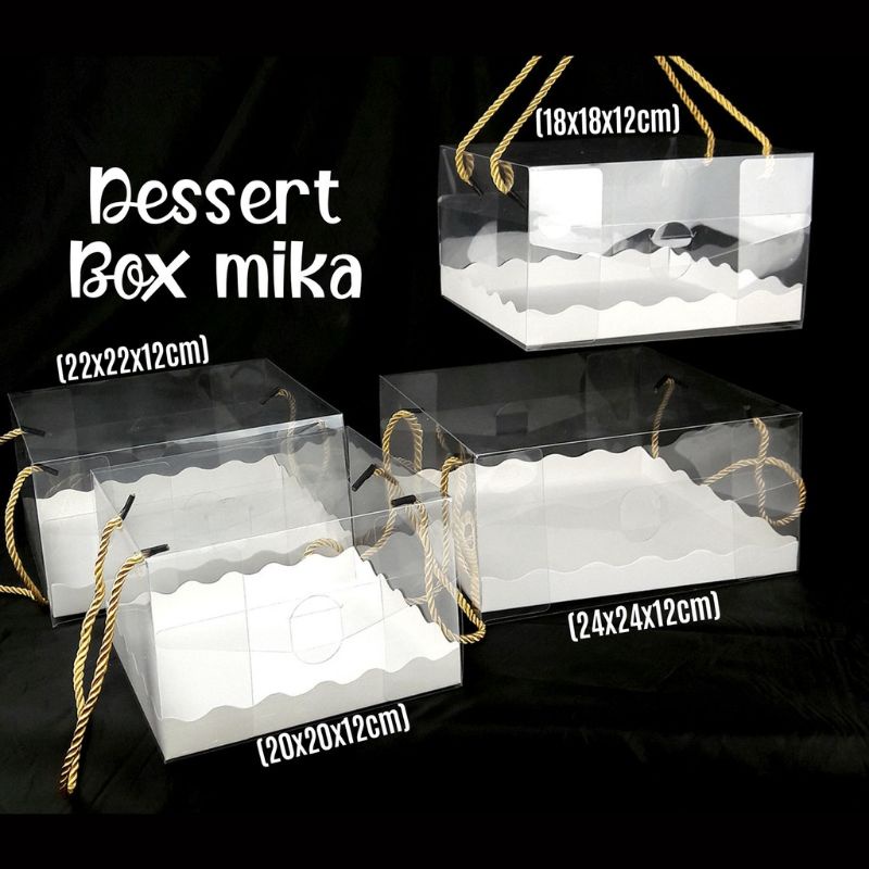 BOX DESSERT KUE, PUDING / BOX MIKA DENGAN TALI