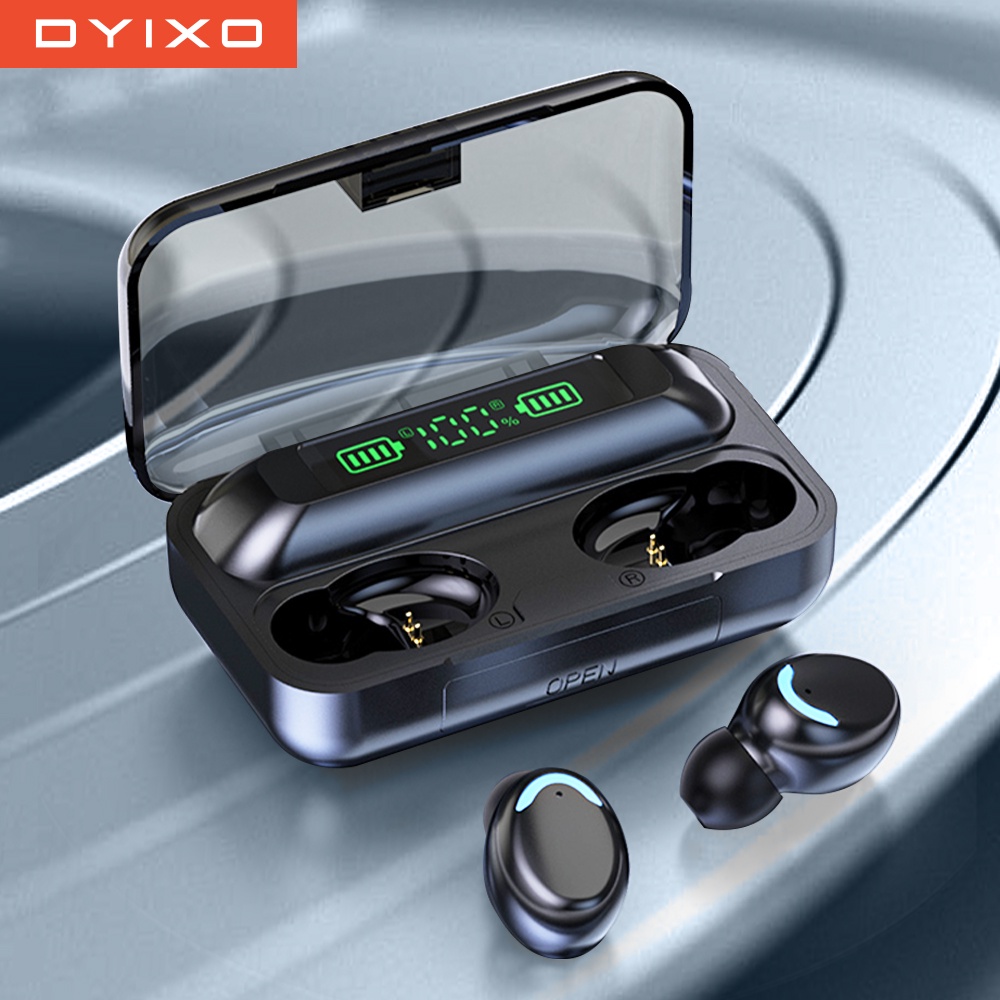 F9 Bluetooth Earphones Full Bass 9D Stereo Sports Wireless Earphone protector Earphone case With Mic 3000mAh  LED Smart Display with Powerbank