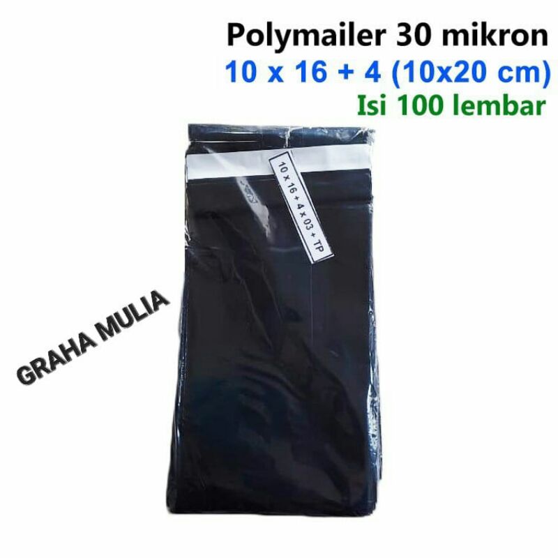 

POLYMAILER HITAM UKURAN 10 X 20 CM