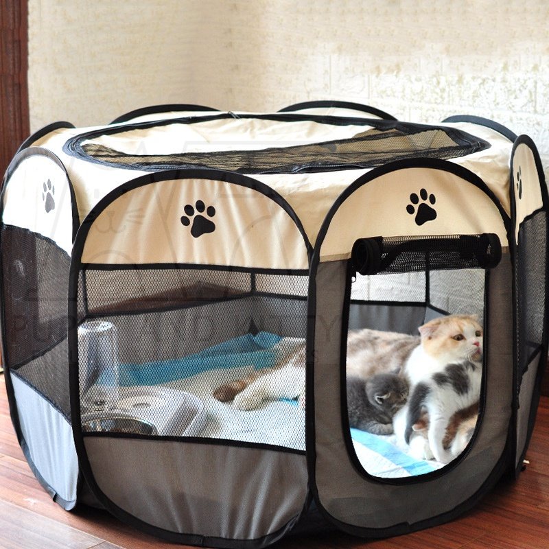 Tenda Kucing Besar Tenda Lipat Kucing 8 Panel Untuk Hewan Pagar Kucing Kandang Kucing Tenda Kucing Portable