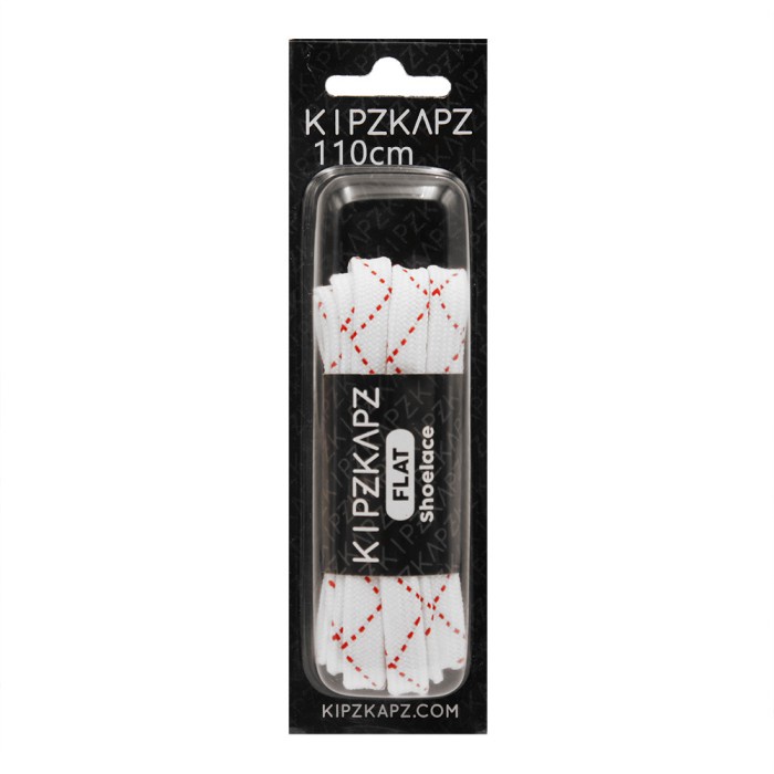 KIPZKAPZ FSP16C White Red Zigzag - Tali Sepatu Pipih / Flat 8mm - 110cm