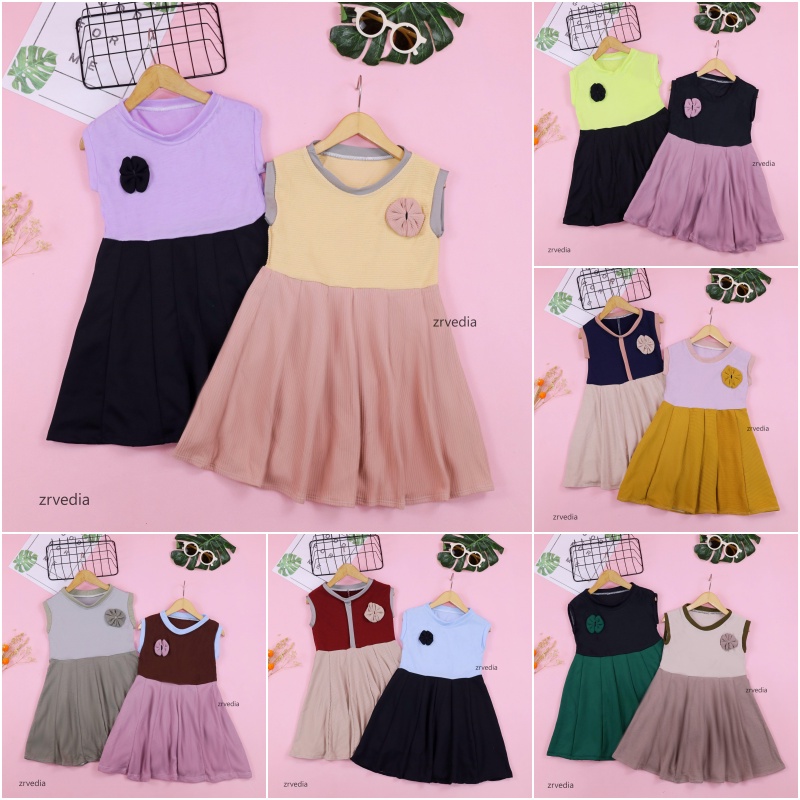 Dress Bilqis uk 4-5 Tahun / Dres Yukensi Murah Grosir Baju Anak Perempuan Harian Gaun Pesta Import