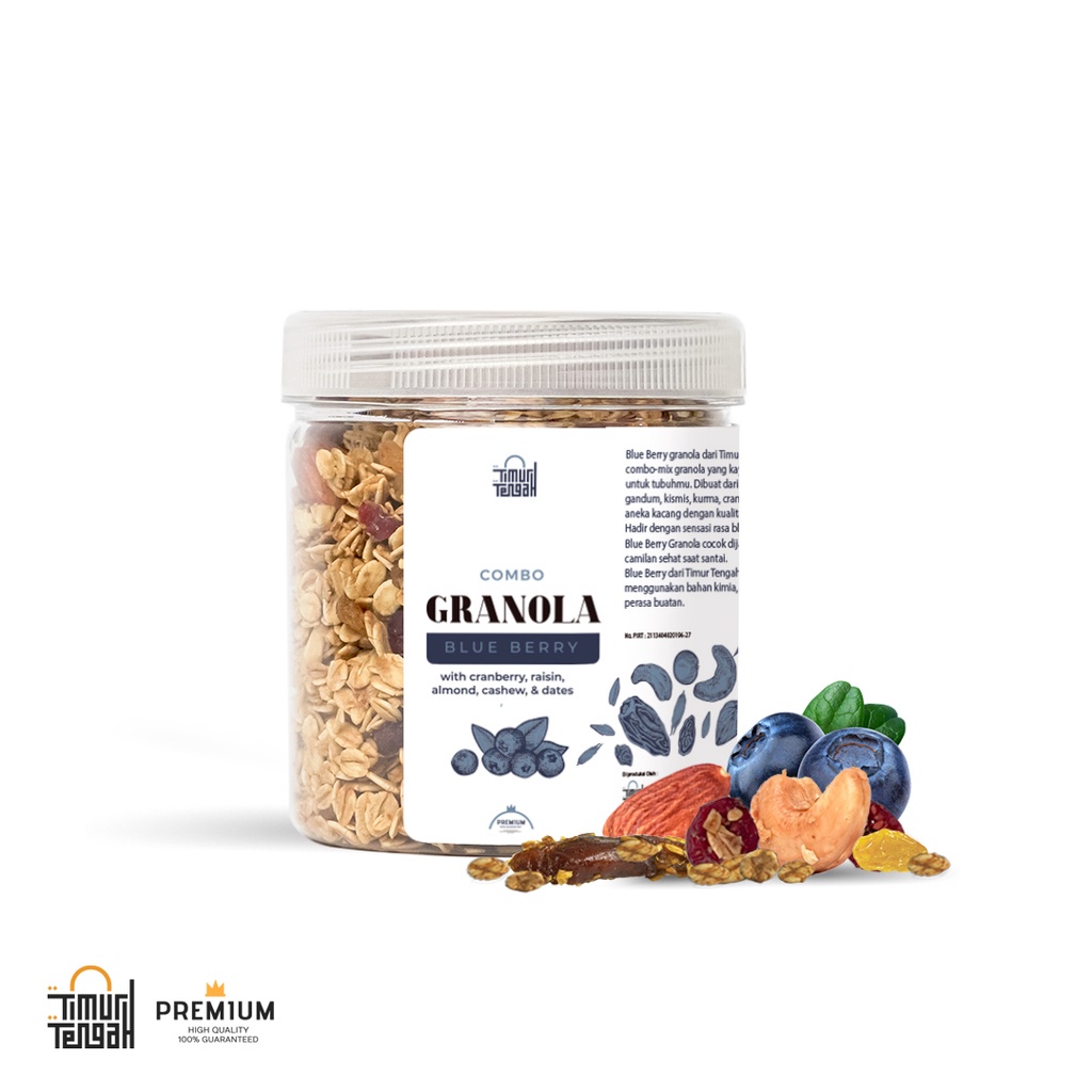 

Granola Blueberry 250 gr Cemilan Makanan Sehat