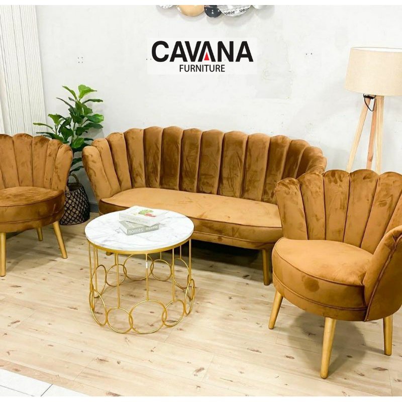 PROMO SET Sofa Kerang / Sofa Kerang Murah Minimalis Unik + 4 bantal (TANPA MEJA) / korsi kerang lest