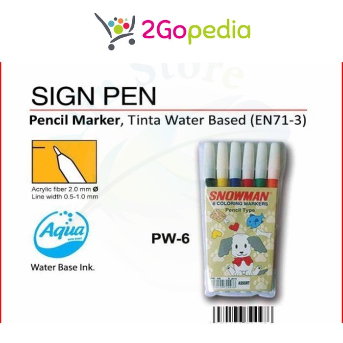 

Snowman - Spidol Kecil PW-6A Grosir Murah Atk