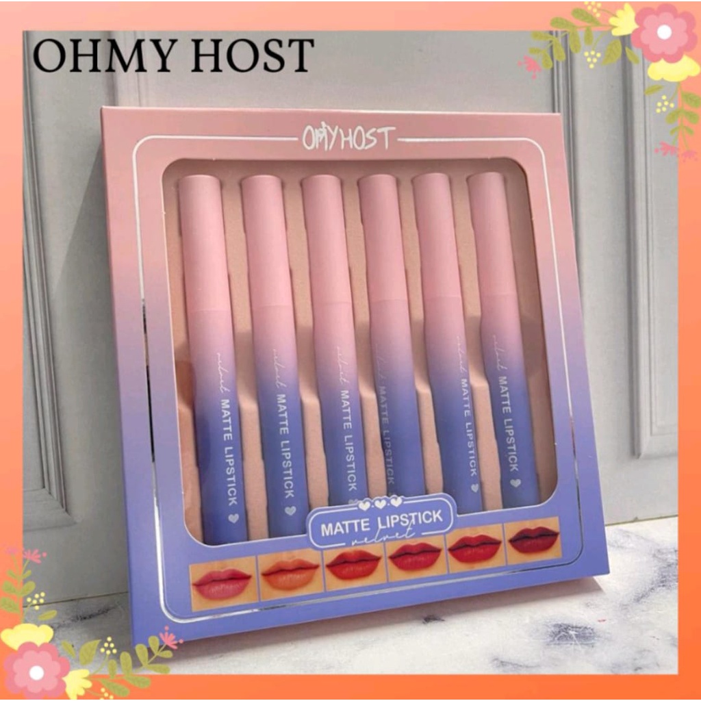 [6 PCS] OHMYHOST Matte Lipstick Velvet.